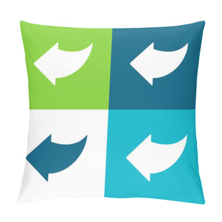 Personality  Black Left Arrow Flat Four Color Minimal Icon Set Pillow Covers