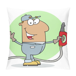 Personality  Hispanic Cartoon Gas Station Attendant Man Pillow Covers