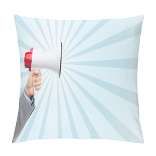 Personality  Business Man Hand Holding Megaphone Pillow Covers