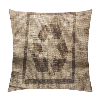Personality  Stamp On Sackcloth Industrial Recycling Symbol Pillow Covers