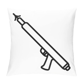 Personality  Icon Of Fishing Speargun. Bold Outline Design With Editable Stroke Width. Vector Illustration. Pillow Covers