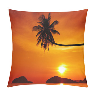 Personality  Tropical Beach At Sunset Pillow Covers