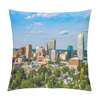 Personality  Downtown Winston-Salem, North Carolina NC Skyline Panorama. Pillow Covers