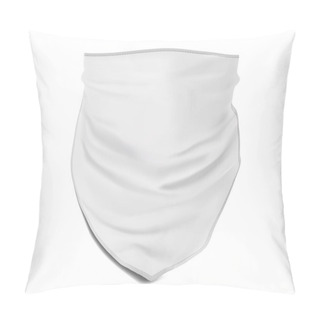 Personality  Vector. Mock Up. White Bandana, Buff On The Face. Pillow Covers
