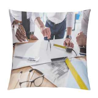 Personality  Team Of Architects Working In Office Pillow Covers