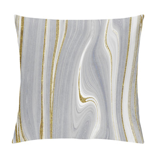 Personality  Blue And  Gold Marble Textured Background Pillow Covers