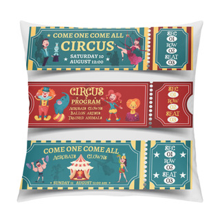 Personality  Set Of Isolated Circus Entertaining Show Tickets Pillow Covers