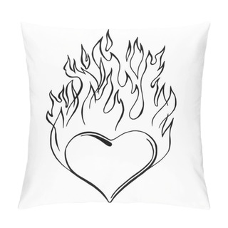 Personality  Flaming Heart Pillow Covers