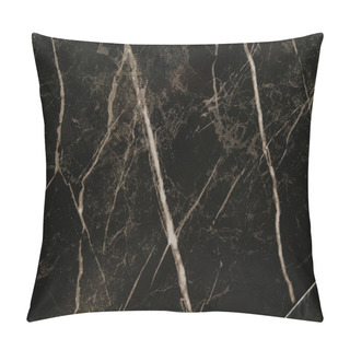 Personality  Background With Black, Polished Marble With White Streaks, Top View Pillow Covers