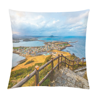 Personality  View From Seongsan Ilchulbong Moutain In Jeju Island, South Korea Pillow Covers