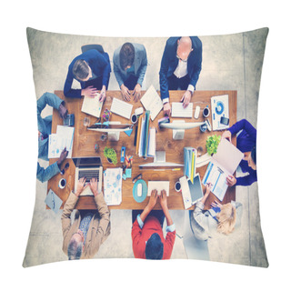 Personality  Multi-Ethnic Group Of People Working Together Pillow Covers