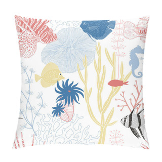 Personality  Underwater Graphic Illustration Seamless Pattern Pillow Covers