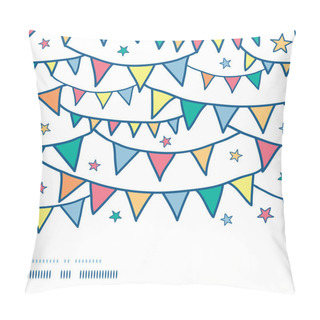 Personality  Colorful Doodle Bunting Flags Horizontal Seamless Pattern Background Pillow Covers