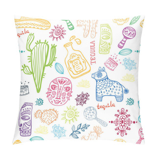 Personality  Mexico Illustrations Collection, Pattern, Vector Pillow Covers