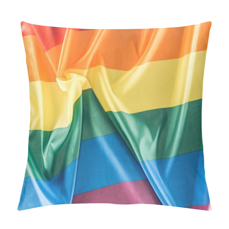 Personality  top view of creased rainbow flag, lgbt concept pillow covers