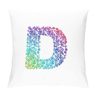 Personality  Circle Rainbow Letter D Pillow Covers