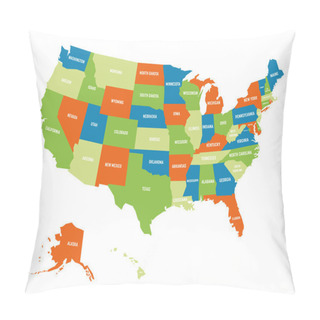 Personality  Map Of USA Pillow Covers