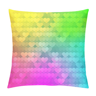 Personality  Abstract Rainbow Background From Hearts Pillow Covers