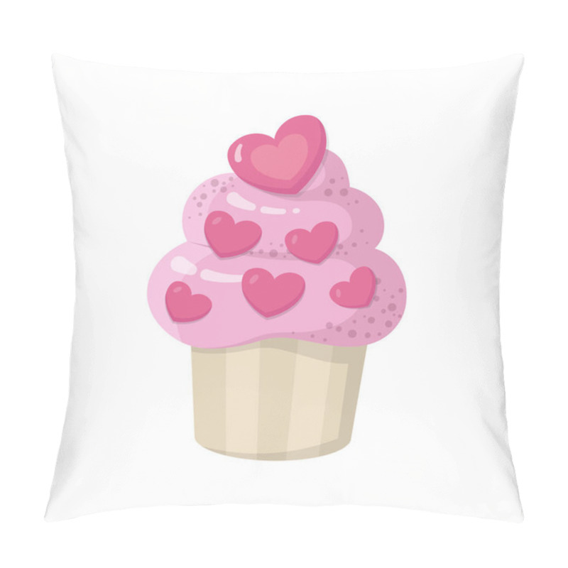Personality  Sweet Cupcake. Valentine's day theme.  Vector illustration in doodle style. Muffin icon. Symbol of love and passion. Element for design, print, web and mobile application etc. pillow covers
