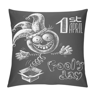 Personality  April Fool Drawn On Chalkboard Pillow Covers