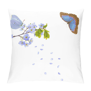 Personality  Cherry-tree Flowers And Butterflies Pillow Covers