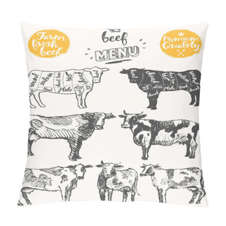 Personality  Meat Menu Scheme Beef Cuts  Pillow Covers