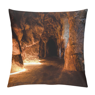 Personality  SINTRA, PORTUGAL - MAY 03, 2016: Underground Tunnel In Castle Quinta Da Regaleira Pillow Covers