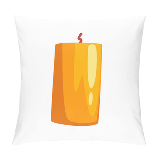 Personality  Burning Candle, Festive Decoration Element Vector Illustration On A White Background Pillow Covers