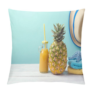 Personality  Pineapple, Juice And Beach Towels  Pillow Covers