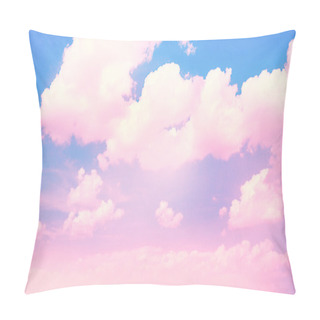 Personality  Blue Sky Background With Pink Clouds Pillow Covers