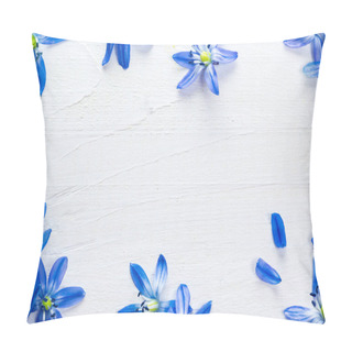 Personality  Snowdrops On White Wooden Background Pillow Covers
