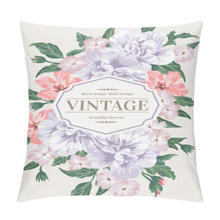 Personality  Invitation With Colorful Flowers. Pillow Covers