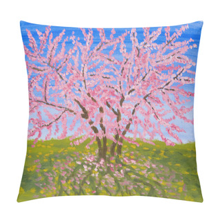 Personality  Cercis Tree, Oil Painting Pillow Covers