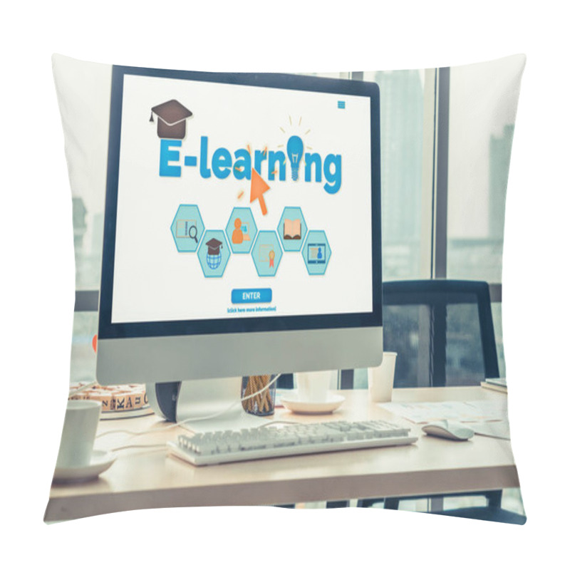 Personality  E-learning And Online Education For Student And University Concept. Pillow Covers