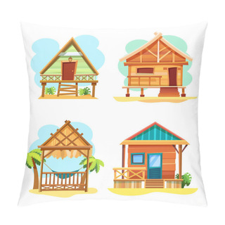 Personality  Beach Hut Or Island Resort House, Bungalow Pillow Covers