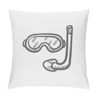 Personality  Snorkel And Mask For Diving Sketch Icon Pillow Covers