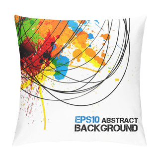 Personality  Colorful Paint - Ink Splashes - Drops - Vector Grunge Background Pillow Covers