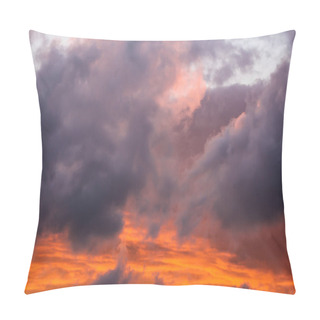 Personality  Picturesque Clouds In The Sky Backlit By The Sun. Pillow Covers