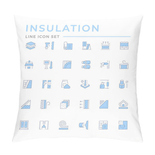 Personality  Set Color Line Icons Of Insulation Pillow Covers