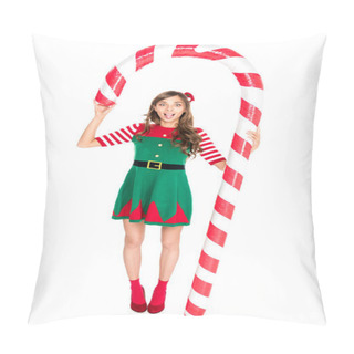 Personality  Woman With Decorative Christmas Lollipop Pillow Covers