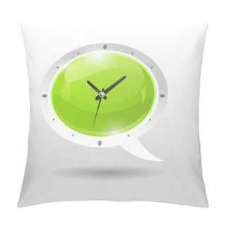 Personality  Clock Illustration In Speech Bubble Pillow Covers
