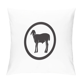 Personality  Goat Black Animals Vector Logo And Symbol Template Pillow Covers