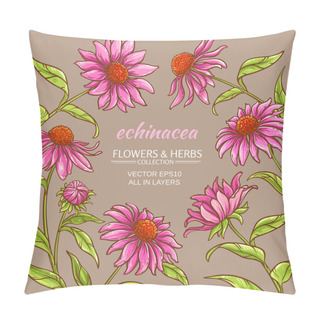 Personality  Echinacea Purpurea Frame Pillow Covers
