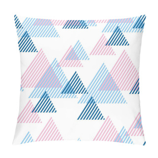 Personality  Modern Style Vector Illustration For Surface Design. Abstract Seamless Pattern With Striped Triangle Motif. Pillow Covers