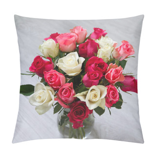 Personality  Vase With Flowers Standing Near The Window Pillow Covers