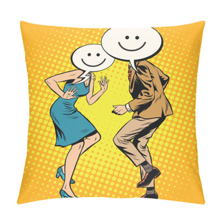 Personality  Comic Smiley Emoji Dancers Man Woman Pillow Covers