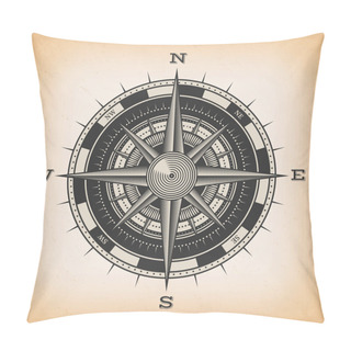 Personality  Nautical Compass Rose On Vintage Old Textured Background Pillow Covers