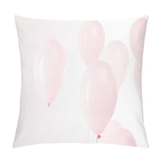 Personality  Background With Decorative Pink Air Balloons On White Pillow Covers