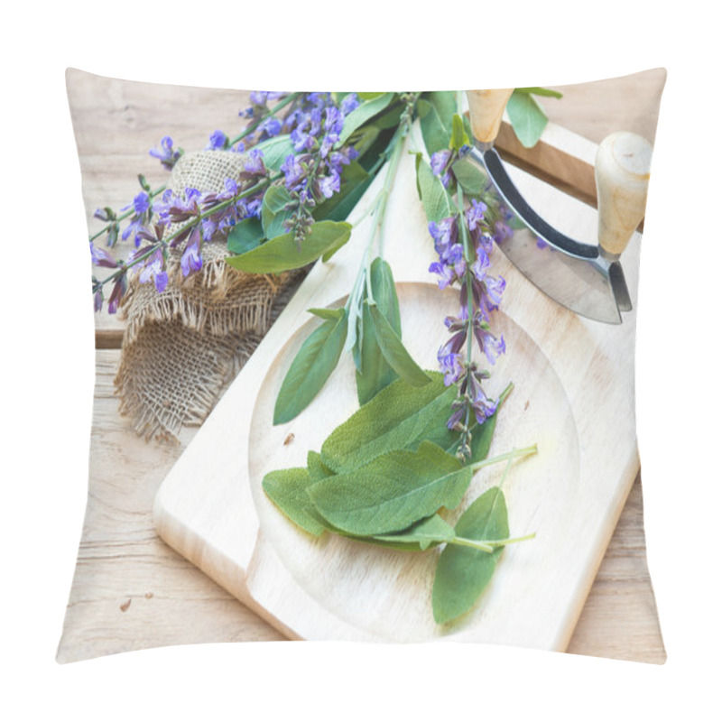 Personality  Sage leaves and blossoms pillow covers