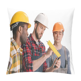 Personality  Group Of Multiethnic Construction Workers Pillow Covers